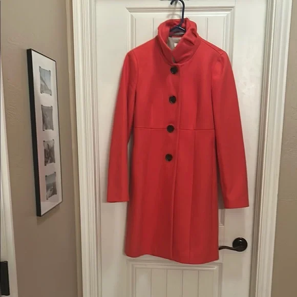 JCrew wool size 4 coral coat - Picture 2 of 6